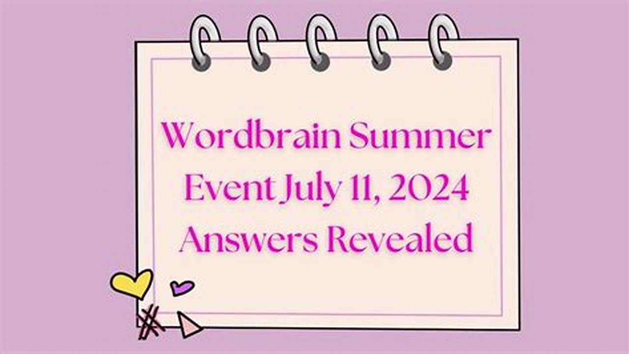 Wordbrain Summer Event 2024 Answers