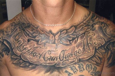 Wording Tattoo On Chest