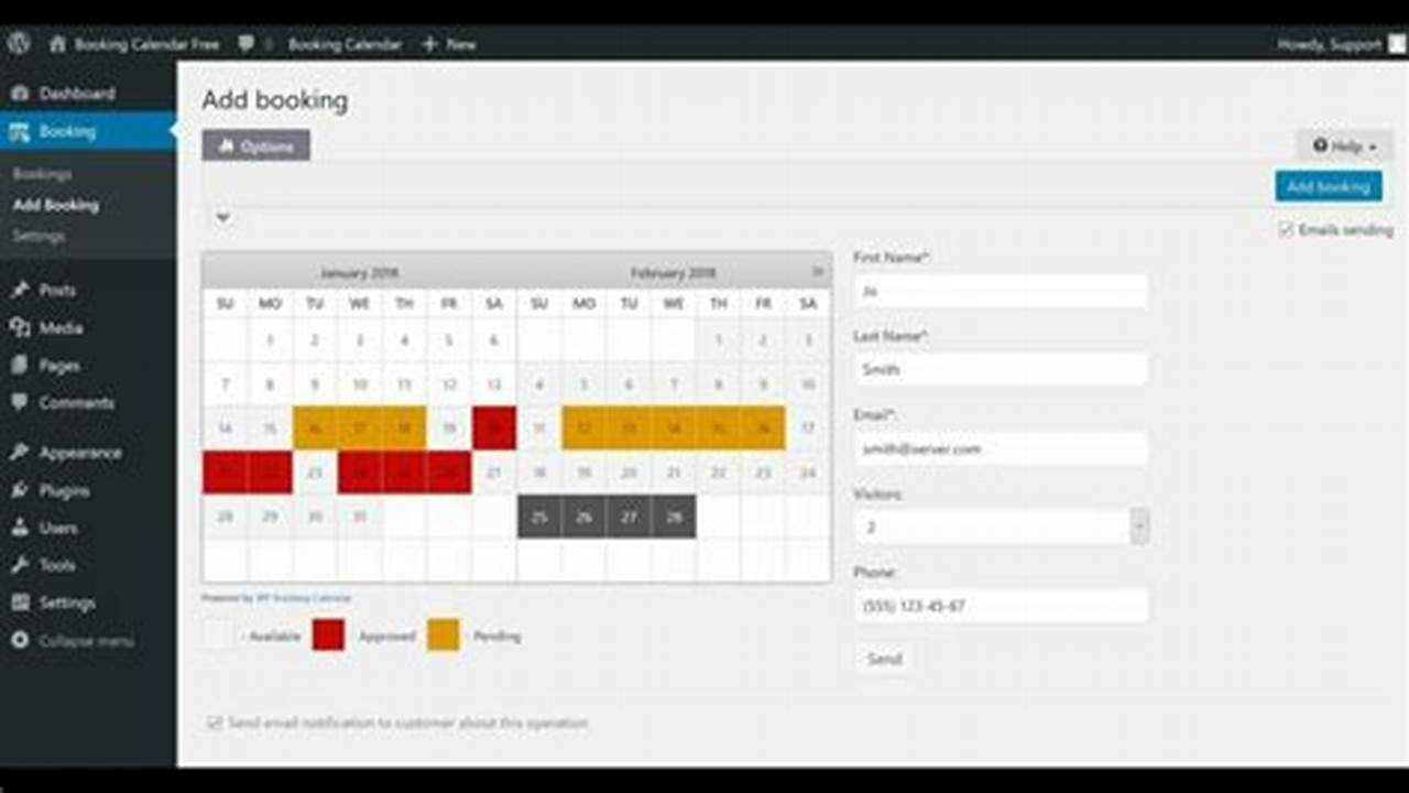 Wordpress Free Booking Calendar Plugin