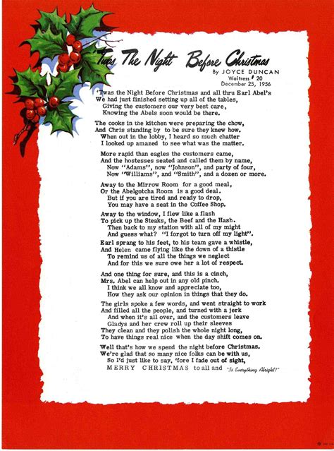 Words To Twas The Night Before Christmas Printable