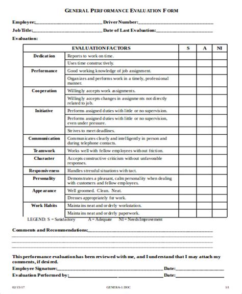 FREE 11+ Job Evaluation Forms in PDF MS Word Excel