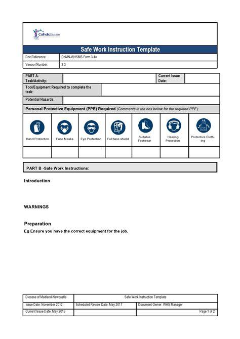 Work Instruction Template (Word) Templates, Forms, Checklists for MS