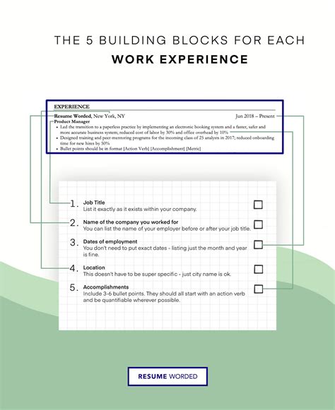 Image of Work Experience Section