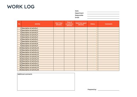Daily Work Log Template Microsoft Excel For Your Needs