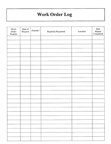 11 Service Log Templates SampleTemplatess SampleTemplatess