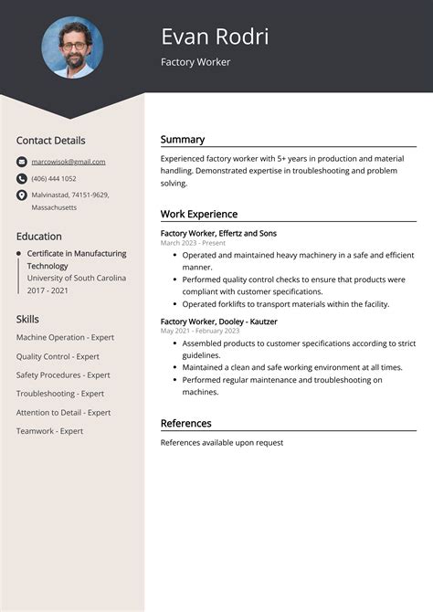 Work Resume Examples