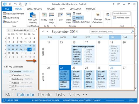 Work Week View in Outlook Calendar