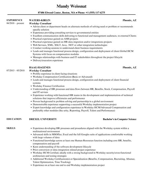 Workday Resume Template