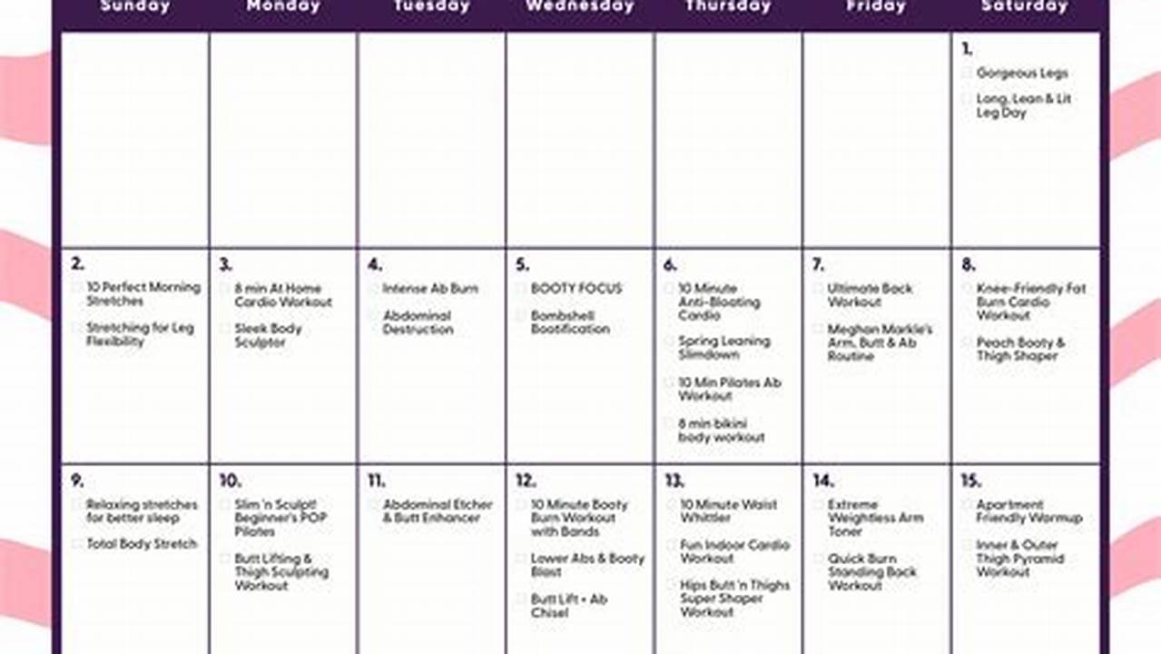 Workout Calendar Blogilates