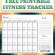 Workout Tracker Printable Free