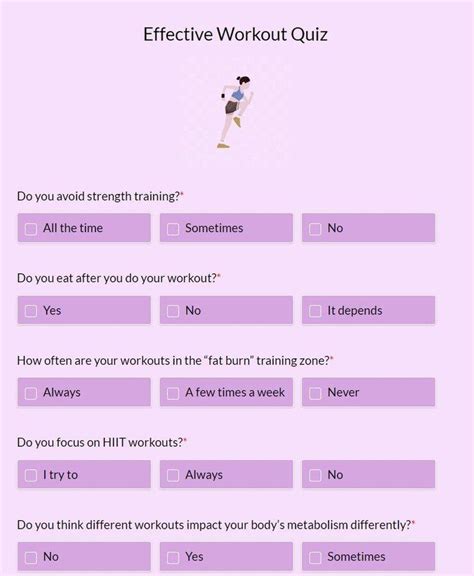 Workout Regimen Quiz