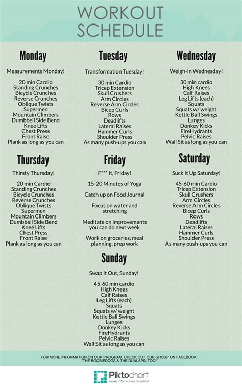 Workout Routines Monday Through Friday