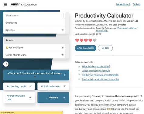 Workplace Productivity and Work Hour Calculators