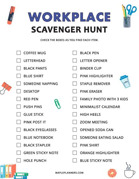 Workplace Scavenger Hunt Template