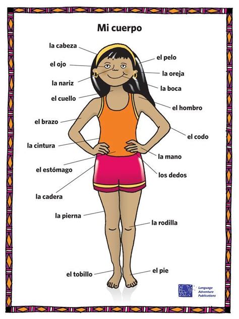 Worksheet Body Parts In Spanish