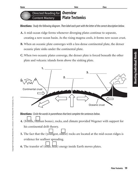 Worksheet On Plate Tectonics With Answers
