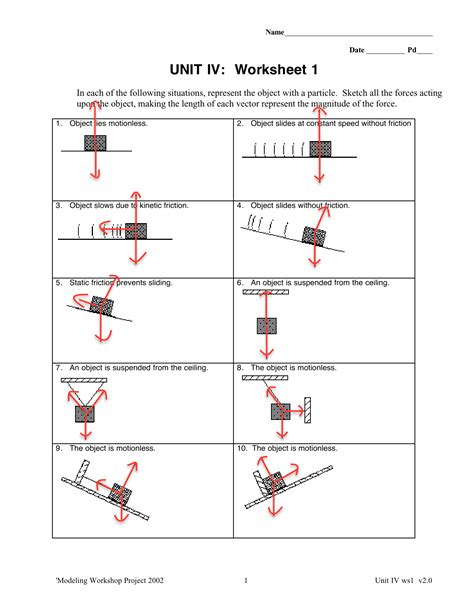 Worksheet 2 Drawing Force Diagrams