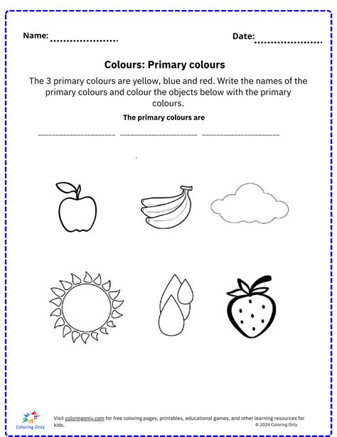 Worksheet About Colour