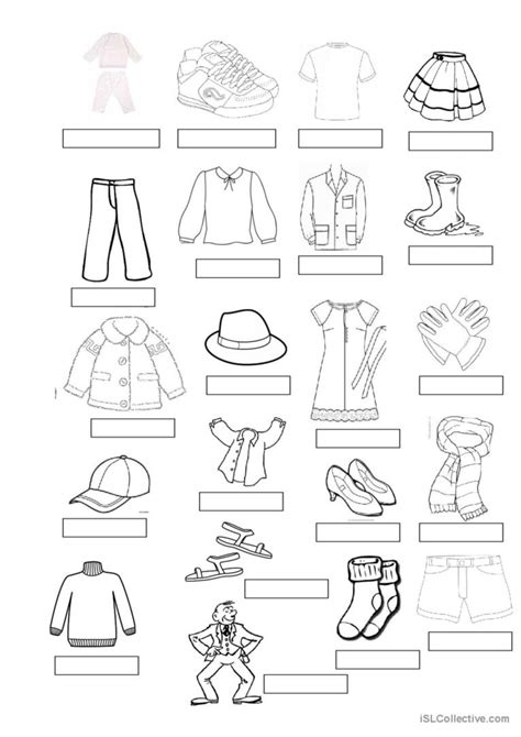 Worksheet Clothes Vocabulary For Coloring