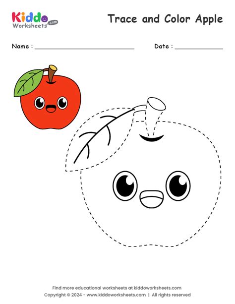 Worksheet Coloring Apple