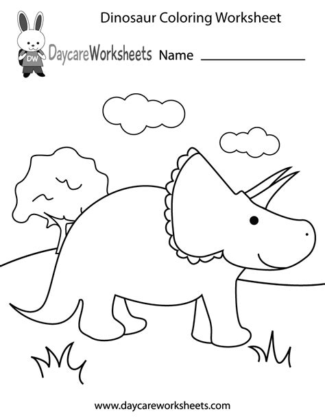 Worksheet Coloring Dinosaur