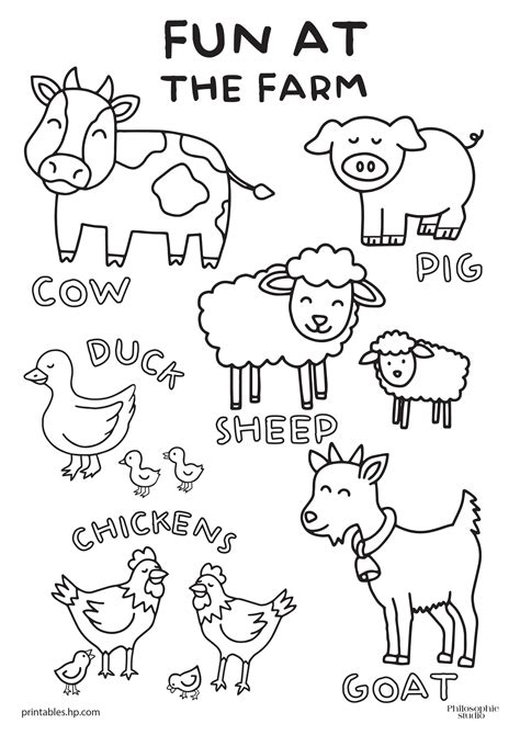Worksheet Coloring Farm Animals