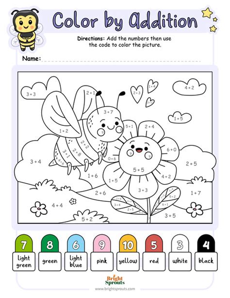 Worksheet Colour By Numbers Addition