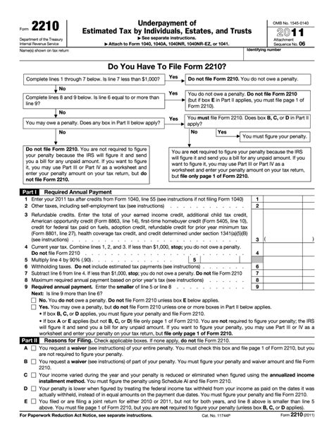 Worksheet For Form 2210