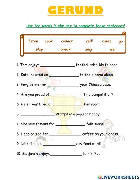 Worksheet For Gerunds
