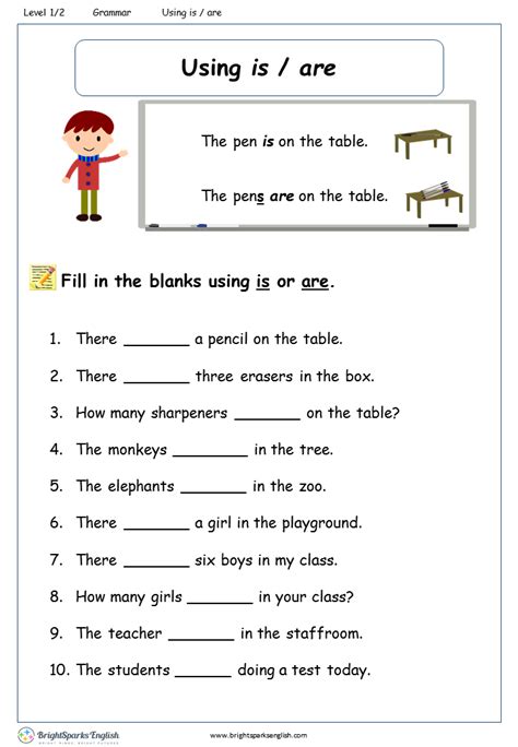 Worksheet For Is And Are