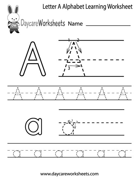 Worksheet For The Letter A