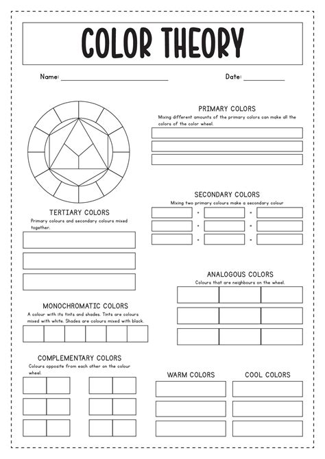 Worksheet On Colour Theory