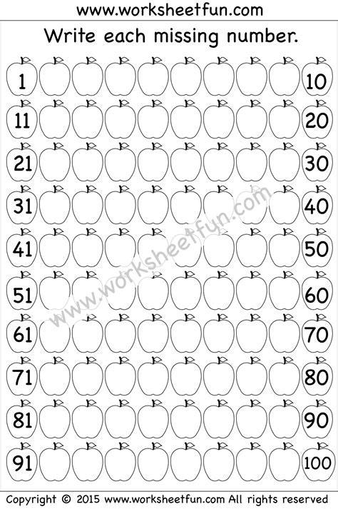 Worksheet On Numbers 1100 – Free Printable Practice Sheets Pdf - Great ...