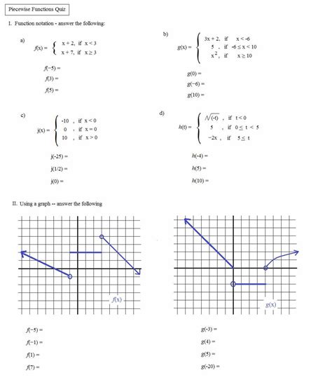 Worksheet Piecewise Functions Algebra 2 Answers — db-excel.com