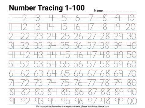 Worksheet With Numbers 1100 – Free Printable Practice Sheets Pdf ...