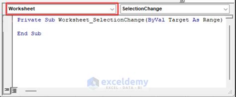 Worksheet_selectionchange Vba
