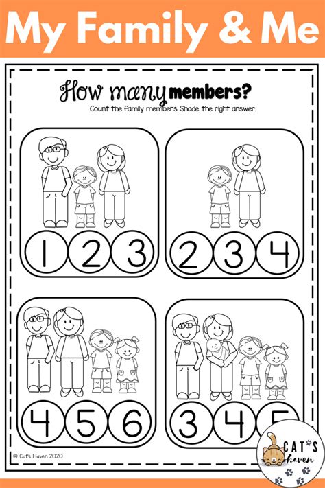 Worksheets About Family For Kindergarten