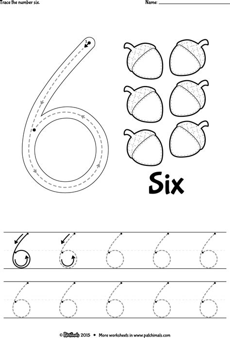 Worksheets For The Number 6
