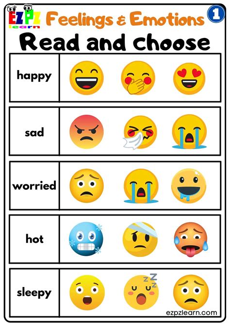 Worksheets On Feelings