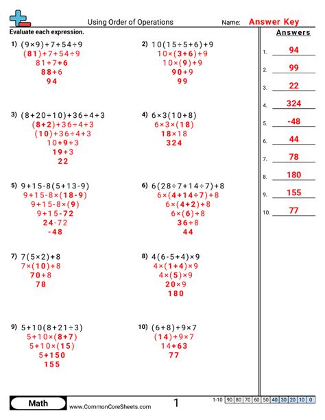 Worksheets On Order Of Operations – Free Printable Practice Sheets Pdf ...