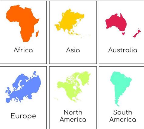 World Map Cut Out 7 Continents Printable