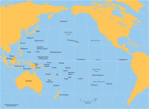 World Map Pacific Islands