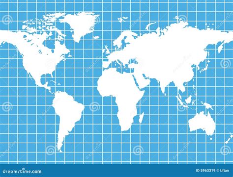 World Map With Grid Lines