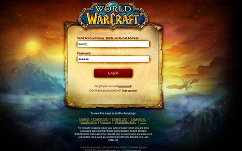 World Of Warcraft Account Creation