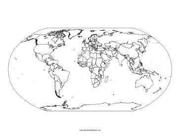 Blackline World Map Printable Free Printable Maps
