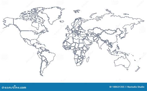 World map vector with borders Web Elements Creative Market