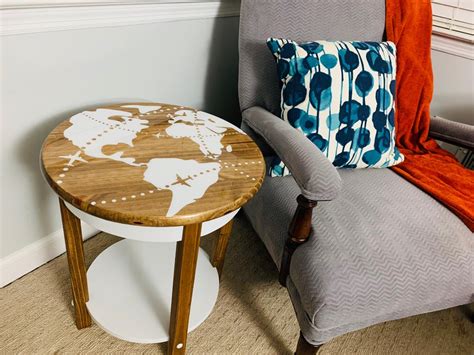 World Map End Table