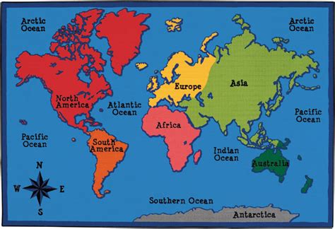 Primary Learning Classroom World Map Removable Wallpaper Mural