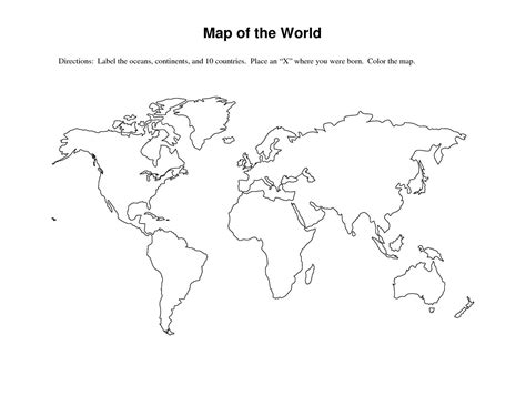 Map Of The World Sheet. Free Printable. KS2 FREE DOWNLOAD World map