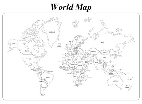 Free Printable World Map with Countries Template In PDF 2022 World